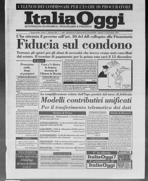 Italia oggi : quotidiano di economia finanza e politica